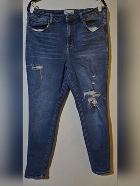 Dear John Navy Distressed Skinny Jeans